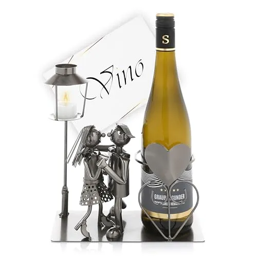 Nordstern Flaschenhalter Tanzpaar mit Laterne für Teelicht in silber von Nordstern