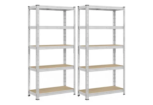 SONGMICS Schwerlastregal 2-tlg. Set, 40 x 90 x 180 cm, verstellbare Ablagen - Praktisches 2-tlg. Schwerlastregal für die gewerbliche Lagerung. Robuster Stahlrahmen und höhenverstellbare Ablagen für maximale Flexibilität. Schnelle Montage ohne Schrauben in nur 15 Minuten.