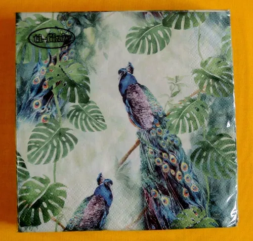 Servietten Pfau Vögel 1 Packung OVP  ti-flair Peacock Paradies Blätter 20