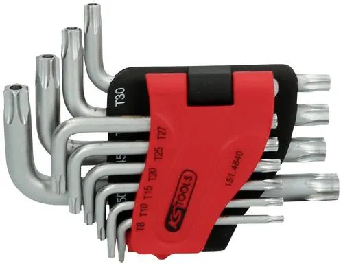 KS Tools 151.4840 TX Winkelschraubendreher-Set TB 8,TB 10,TB 15,TB 20,TB 25,TB 27,TB 30,TB 40,TB 45,TB 50 10teilig