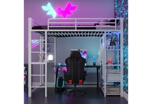 OKWISH Kinderbett Komplettlösung mit Schreibtisch und Kleiderschrank