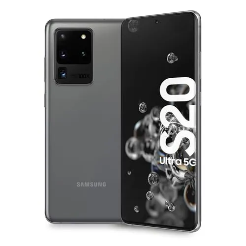 Samsung Galaxy S20 Ultra 128GB 5G Cosmic Grau Dual SIM - Handy ohne Vertrag mit 128GB Speicher, beeindruckender Kamera und 5G-Unterstützung für blitzschnelle Datenverbindungen.