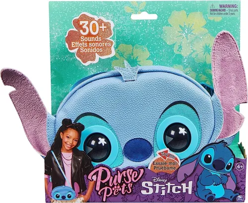 Spin Master Purse Pets Disney Stitch Tasche - Schultertasche mit mehr als 30 Geräuschen, interaktiv und ideal für Disney-Fans