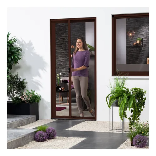 Culex Fliegengitter Alu Smart braun für Türen 125x220cm - Fliegengitter mit extraflachen Aluminiumprofilen für einfache Montage. Light-View-Gewebe sorgt für optimale Sicht und Luftdurchlässigkeit.