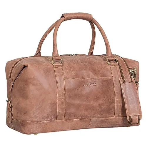 STILORD 'Viator' Leder Reisetasche Groß für Damen und Herren XL Duffel Bag für Urlaub Reisen Sport Moderner Vintage Weekender aus Hochwertigem Echtleder, Farbe:Messina - braun