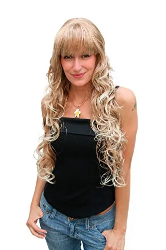 WIG ME UP - 4306-27T613 Frauen Perücke blond lockig sehr langes volles Haar ca. 70 cm