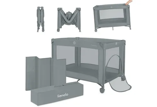 lionelo Reisebett AMELIE (Set, Reisebett / 2-cm-Matratze / Tragetasche) Kompakt/leicht/2cmMatratze/Seiteneingang/Netzseiten