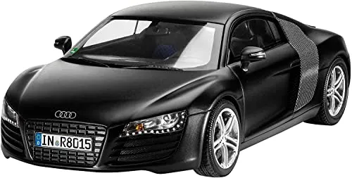 Revell Modellbausatz Audi R8 - Detailgetreue Nachbildung für Auto-Liebhaber - Auto-Modellbausätze mit 106 Teilen, ideal für Einsteiger und Fortgeschrittene. Hochwertiger Bausatz mit Farben, Pinsel und Kleber für ein perfektes Modellbau-Erlebnis.