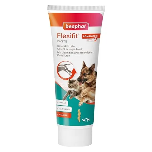 Beaphar BEAPHAR - Flexifit Paste Für Hunde Und Katzen - Unterstützt Die Gelenkbeweglichkeit Und Vitalität - Mit Vitamin C, Glucosamin, Omega 3 Und Vitamin E - 250 g