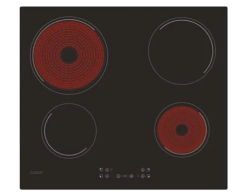 Candy Idea CH64CCB 4U2 Glaskeramik-Kochfeld - Kochfeld mit 4 Feuer und 60 cm Breite, zentrale Steuerung für maximale Flexibilität und Sicherheit durch Überhitzungswarnung und Sicherheitsverschluss.