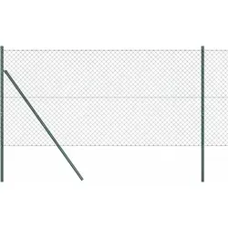 vidaXL Kettengliedzaun mit Pfosten Grün 1 x 10 m - Gartenzäune aus hochwertigem, korrosionsgeschützten Stahl, stabil und wetterfest, ideal für eine zuverlässige Abgrenzung von Gärten und Terrassen.