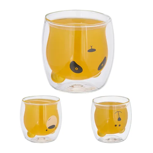 Doppelwandige Gläser 3 Kaffeegläser Bär Thermogläser Isolierglas Teddy Bärenglas