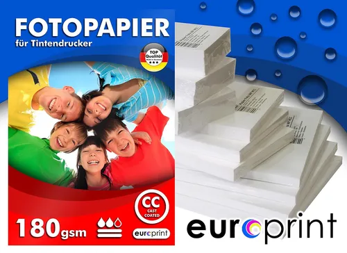 Fotopapier 180g 9x13 100 Blatt Hochglanz Cast Coated Wasserfest TOP