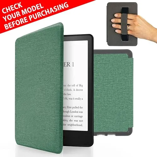 MyGadget Hülle für Kindle 11. Generation [ Modell : RS23CV | C2V2L3 Release: 2022 | 2024 ] mit Handschlaufe & Auto Sleep | Wake Funktion - Flip Case in Türkis