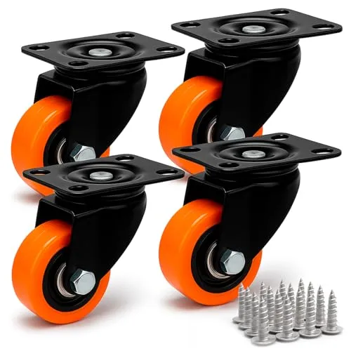 PRIOstahl Möbelrollen Bremsrollen Schwerlastrollen Transportrollen Orangene Premium Rollen