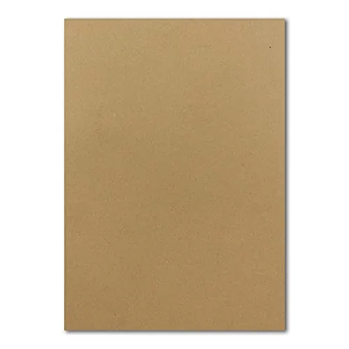 DIN A4 Papierbogen Planobogen - Kraftpapier (Braun) - 160 g/m² - 21 x 29,7 cm - Bastelbogen Ton-Papier Fotokarton Bastel-Papier Ton-Karton - FarbenFroh 50