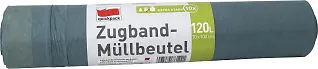 Müllbeutel 10 Stück, 120 Liter mit Zugband, Abfallsack, Abfallbeutel