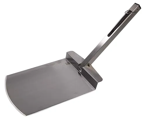 Frischluftküche Pizzaheber Edelstahl - Ermöglicht einfaches Handling von Pizza und Brot, ideal für Grill und Backofen - Edelstahl, 65x25x3cm