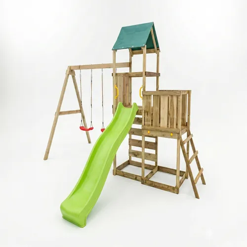 MaxPlay 3.1 KDI Spielturm mit Rutsche und Kletterwand von MaxPlay