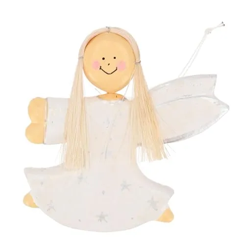 GURU SHOP Schutzengel, Weihnachtsengel, Christbaumschmuck - 6 Farben, Weiß