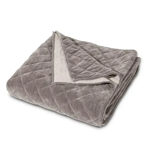 Loberon Quilt Verdier - Kuschelig weiche Tagesdecke - Bettdecken aus edlem Baumwollsamt und Leinen, mit dekorativer Rautensteppung für ein stilvolles Schlafzimmer.