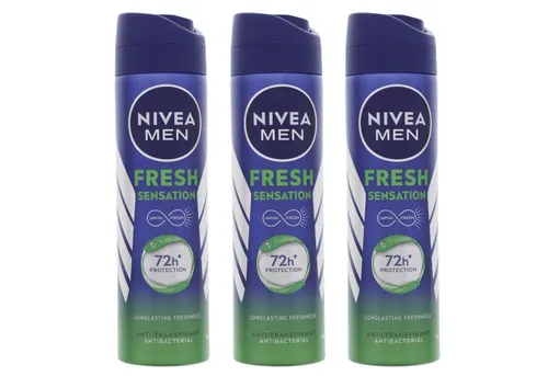 Nivea Men Bodyspray 3 x NIVEA MEN Fresh Sensation Deospray bis zu 72h Schutz gegen Schweiß