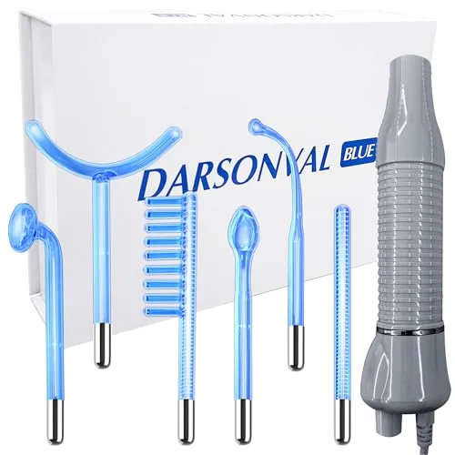 Hochfrequenzstab Gesicht, 6 Neon + Argon Hochfrequenz Hf Stab Geraet Portabler, Tragbare Hochfrequenz Hautstraffung Acne Spot Falten Remover Geschwollene Augen, Körperpflege, Gesichtsmassagegerät