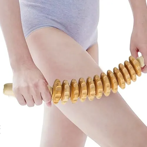StüCk Massageroller Holz,RüCken MassagegeräT Holzmassagegerät Roller MassagegeräT Mit Griff,Geeignet FüR Nacken,Beine,RüCken,KöRper… 1