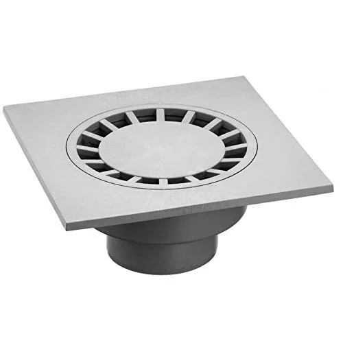 Haus- und Hofablauf 300x300 mm, DN 100 - Robuster Haus- und Hofablauf in grau, ideal für effiziente Entwässerung in Garten und Hof. Perfekt für Bau- und Renovierungsprojekte.