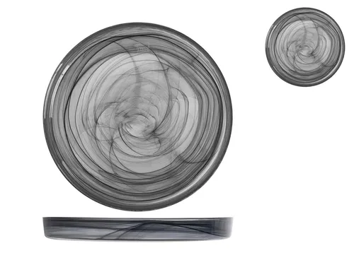 set 6 piatti in vetro alabastro nero cm21