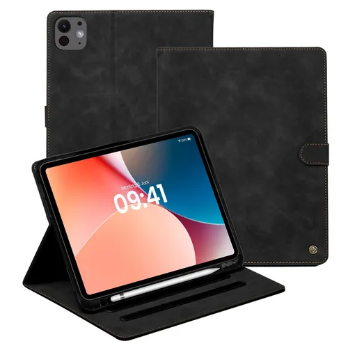 Tablet Schutz Hülle für Apple iPad Pro (M5) 13 2025 Klapp Cover Case Schwarz Top
