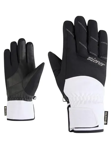 Ziener Katima-z GTX Glove Lady 7,5 - Weiße Skihandschuhe - Ziener Skihandschuhe und Skibekleidung, wasserdicht und atmungsaktiv für optimalen Komfort bei winterlichen Aktivitäten.
