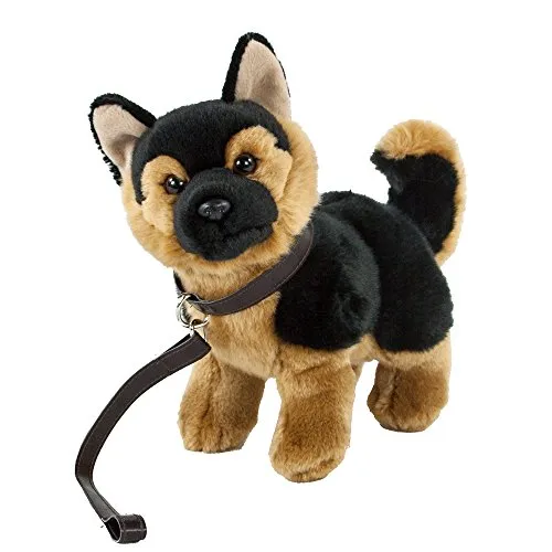 Teddys Rothenburg Kuscheltier Schäferhund mit Leine 23 cm - Stofftier & Teddybären: Kuschelweicher Plüschschäferhund mit Leine für Spiel und Spaß, waschbar bis 30°C – ideal für Kinder und Sammler!