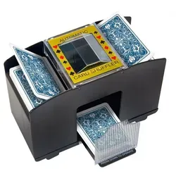 Goods+Gadgets Spiel Elektrischer Kartenmischer–Automatische Kartenmischmaschine (4 Decks), Elektrischer Kartenmischer, Mischmaschine für 4 Decks