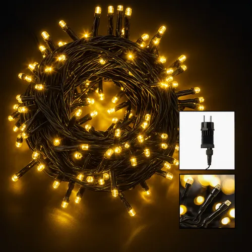 Lichterkette mit 200 warm weißen LEDs für Innen- und Aussengebrauch inkl. Timer
