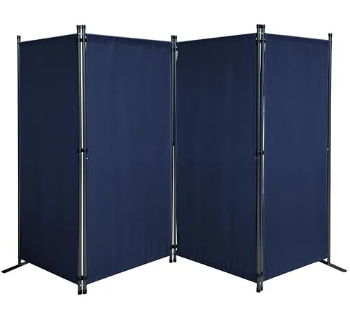 Quick Star Paravent 4tlg. 220x165cm Blau
