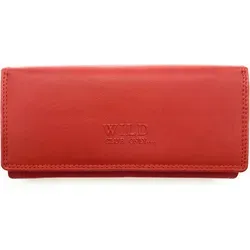 Echtleder Damen Geldbörse mit RFID-Schutz – 18 Kartenfächer in Rot