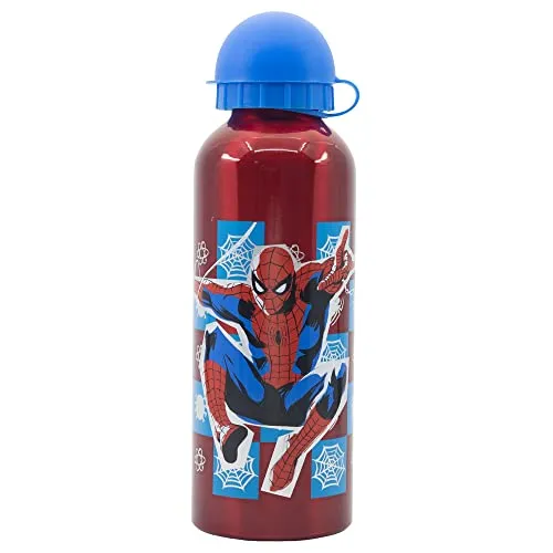 Stor 530ML ALUMINIUMFLASCHE FÜR KINDER | SPIDERMAN ARACHNID GRID