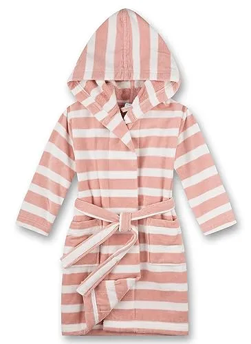 Sanetta Mädchen Bademantel - Kuscheliger Badekomfort in Rosa/Weiß - Kinder-Bademäntel aus hochwertiger Baumwolle mit Kapuze und zwei praktischen Taschen, ideal für warme und trockene Momente nach dem Baden.