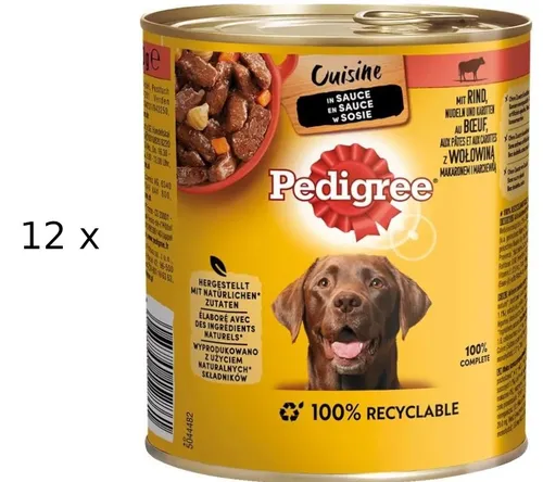 Pedigree Dose Cuisine in Sauce Rind, Nudeln & Karotten 800g von Pedigree