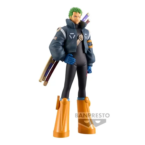 Banpresto Statue Zoro Eierkopfanzug 17 cm - Model Statuen mit herausragendem Design, ideal als Geschenk oder Party-Dekoration für Kinder.
