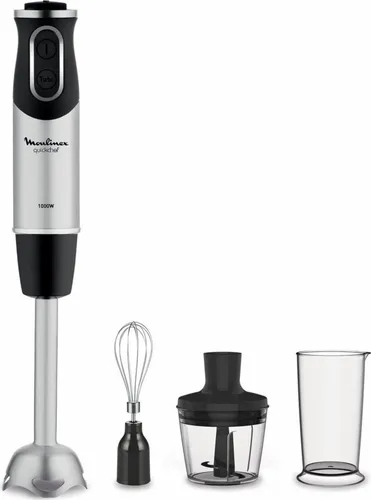 Moulinex DD6558 Quickchef 3-in-1 Tauchmixer - Leistungsstarker 1000-W-Motor, Powelix-Technologie für perfekte Cremigkeit und inklusive 3 Zubehörteile