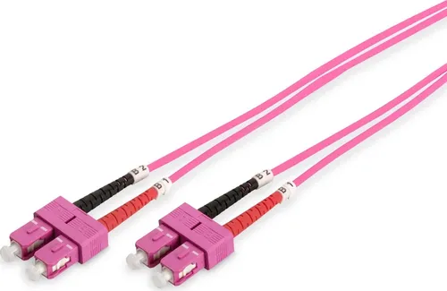 DIGITUS LWL Patchkabel SC -> SC 3.00m Multimode Duplex OM in lila von DIGITUS