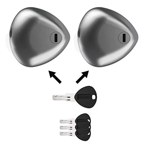 DAKEN Blackstone Combo Doppel - Set von 2 Hochsicheren Diebstahlsicheren Schlössern für Nutzfahrzeuge, Automatische Verriegelung, Edelstah