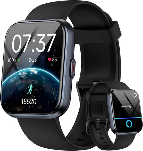 CASCHO Smartwatch 1.85 Zoll – Fitnessuhr mit Bluetooth Telefonfunktion - Moderne Fitnessuhr mit 1.85 Zoll Display, IP68 wasserdicht, Schrittzähler und Schlaftracking. Ideal für aktive Nutzer, die ihre Fitnessziele im Blick behalten möchten.