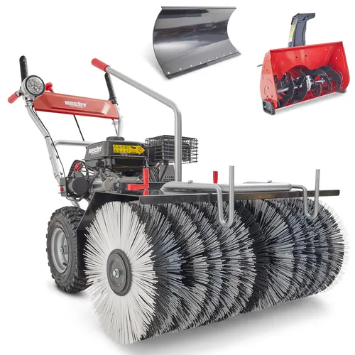 HECHT 8680 SE Set 5 Benzin-Kehrmaschine 80 cm mit Schneeschild & Fräse