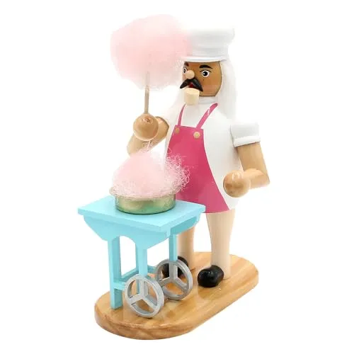 Dekohelden24 Holz Räuchermann Zuckerwatteverkäufer - Originelle Räucherfigur als Zuckerwatteverkäufer mit detailreichem Wagen. Mit 15 x 10 x 19 cm ist er ein Blickfang in jeder Weihnachtsdekoration. Ideal für stimmungsvolle Atmosphäre und als Geschenk für Liebhaber kreativer Deko.
