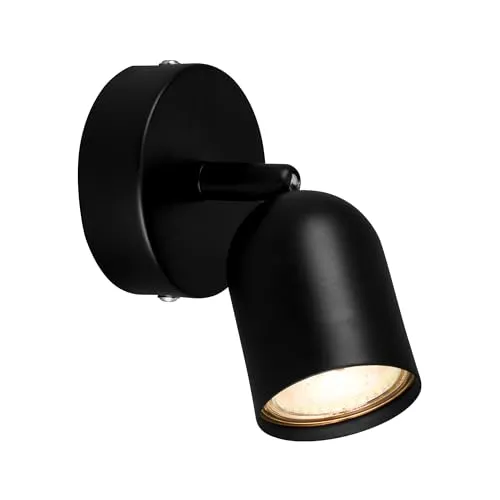 BRILONER - Leselampe, Wandleuchte Innen, GU10, max. 9 Watt, Schwenkbar, Lampe, Wandlampe Innen, Wohnzimmerlampe, Bürolampe, Flurlampe, Leseleuchte, 13x8x8,5 cm (LxDxH), Schwarz-Metall