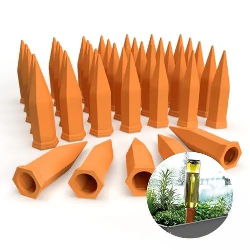 BioGreen 40er-Set Bewässerungssystem Hydro Wine für Balkon- und Kübelpflanzen | Tonkegel passend für Wein- und PET-Flaschen I Wasserspender - kein Übergießen und Austrocknen