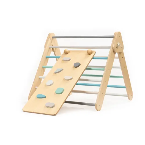 leg&go Kletterdreieck mit Rutsche - Holzspielzeug für Kinder - Vielseitiges Kletterdreieck aus Holz für Kinder von 6 Monaten bis 5 Jahren. Fördert motorische Fähigkeiten und bietet endlosen Spielspaß. Mit verstellbarer Rampe für zusätzlichen Spaß!